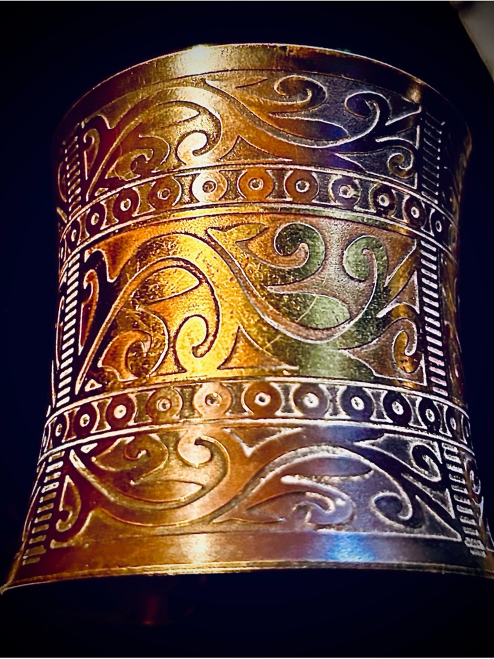 Ornate Metallic Gold Decorative Cuff bracelet